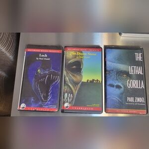 3 Cassette Audiobooks - Loch, The Doom Stone, The Lethal Gorilla By Paul Zindel